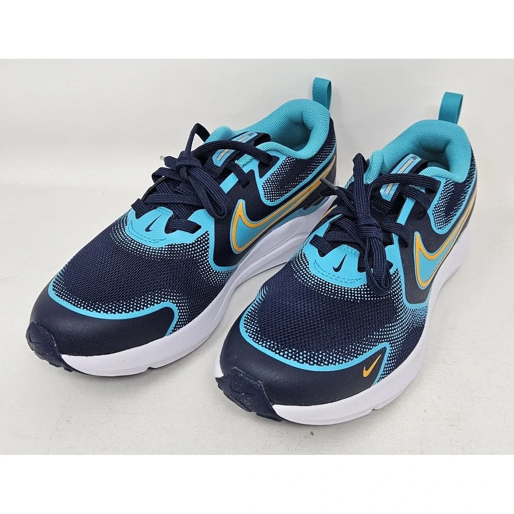 Nike Cosmic Runner Sneakers Midnight Navy/Orange Peel Boys Size 4Y HM4402-4, NEW